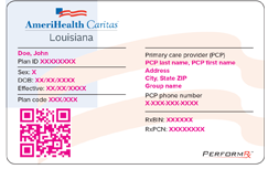 Your Id Card Amerihealth Caritas Louisiana Medicaid Managed Care Plan Serving Louisiana Citizens A Member Of The Amerihealth Caritas Family Of Companies